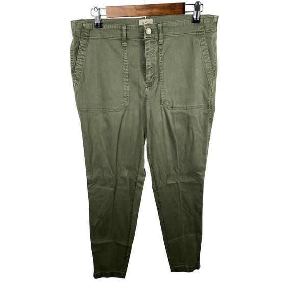 J Crew Patch Pocket Slim Boyfriend Chino Pants Green Womens Size 31 *Read* H6799 - Picture 2 of 10